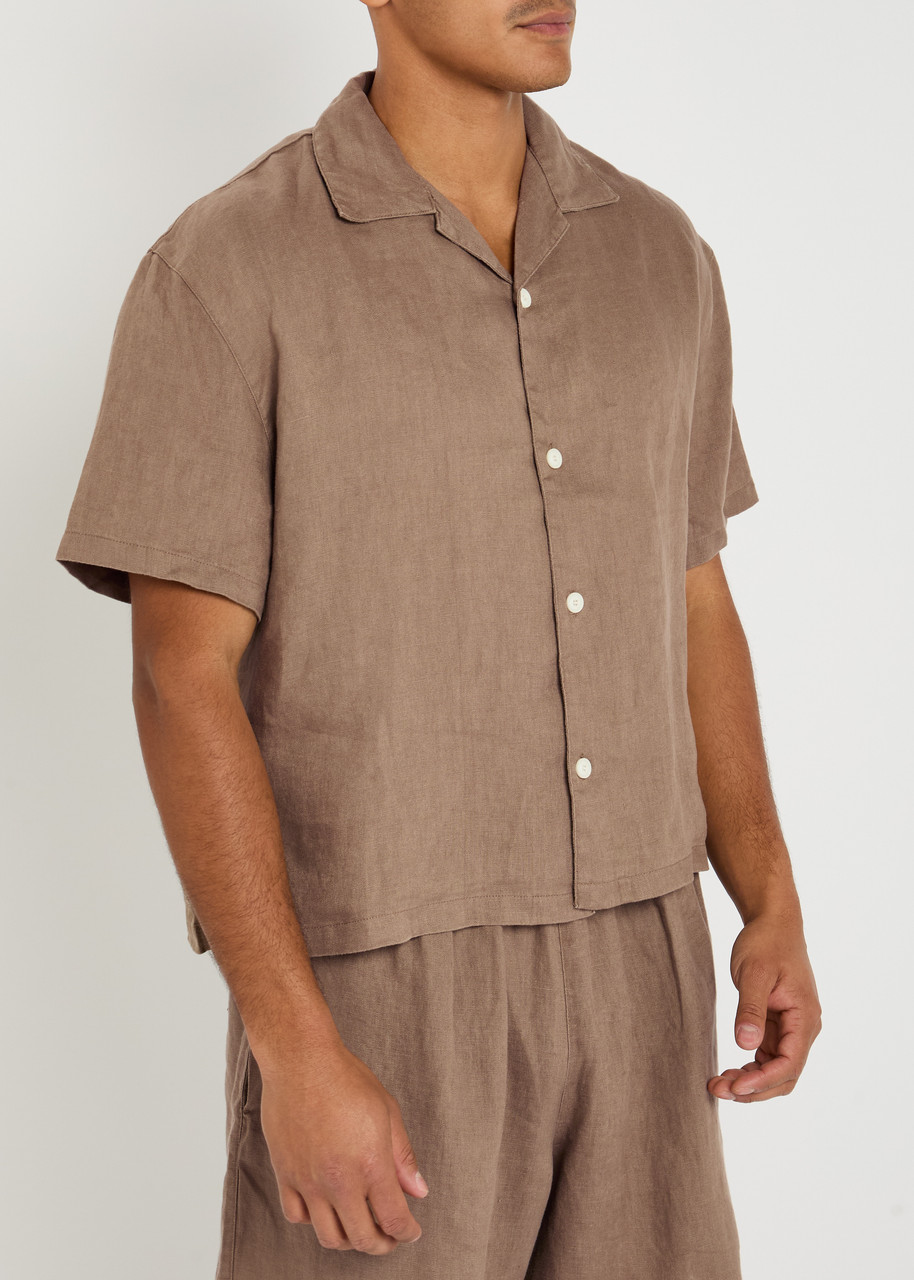 Mki Miyuki Zoku Vacation Linen Shirt In Brown