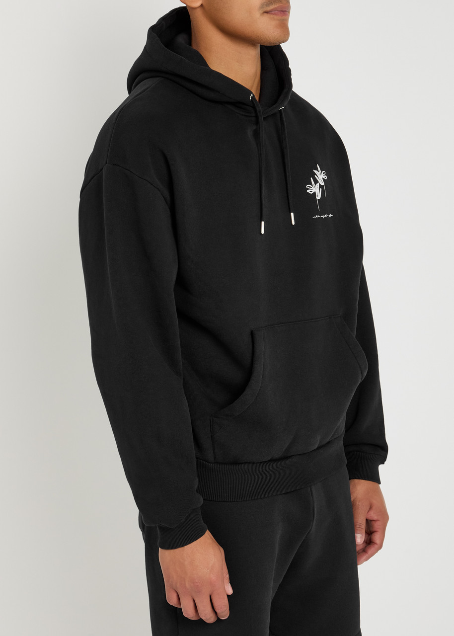 Mki Miyuki Zoku Flower Hooded Cotton-blend Sweatshirt In Black