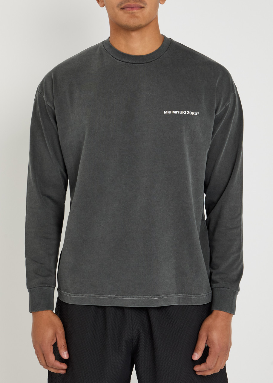 Mki Miyuki Zoku Uniform Logo-print Cotton T-shirt In Gray