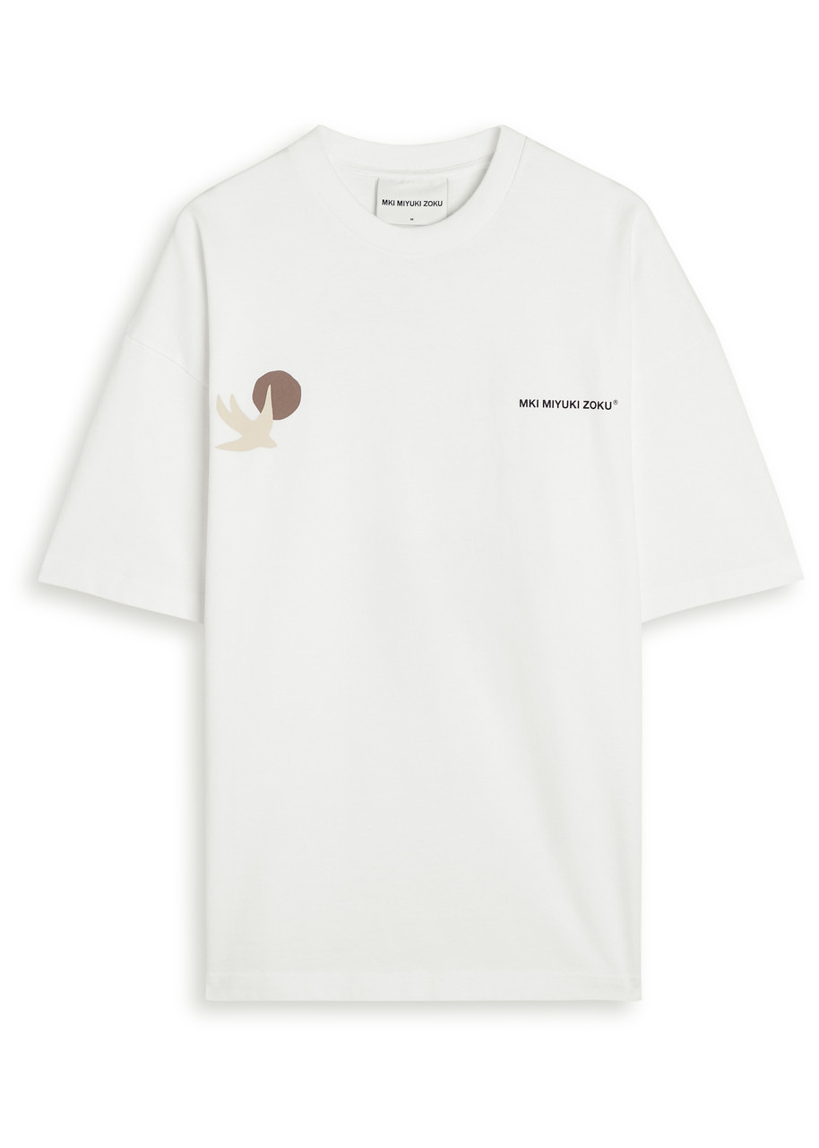 Mki Miyuki Zoku Swallow Printed Cotton T-shirt - White - XL