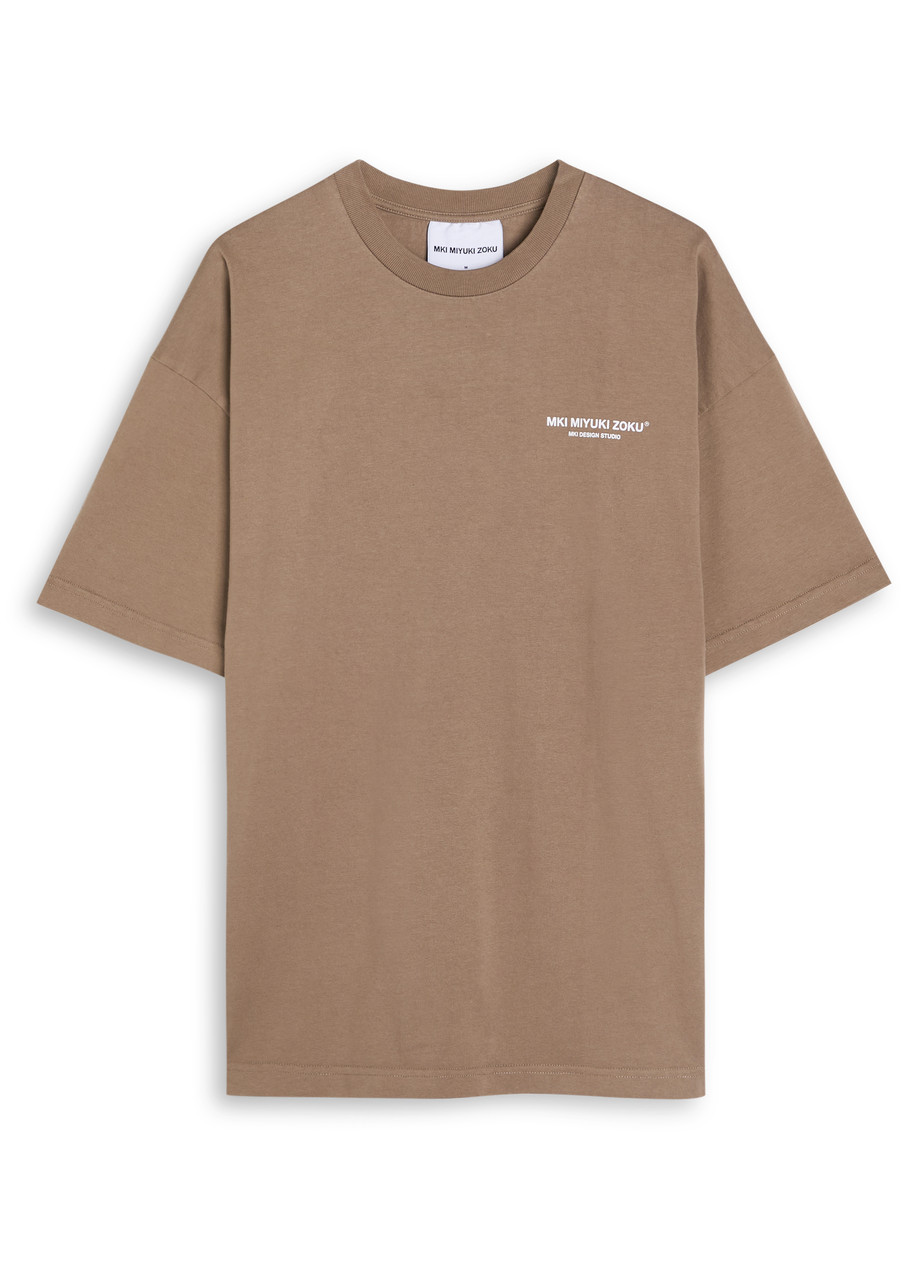 Mki Miyuki Zoku Uniform Logo-print Cotton T-shirt In Brown