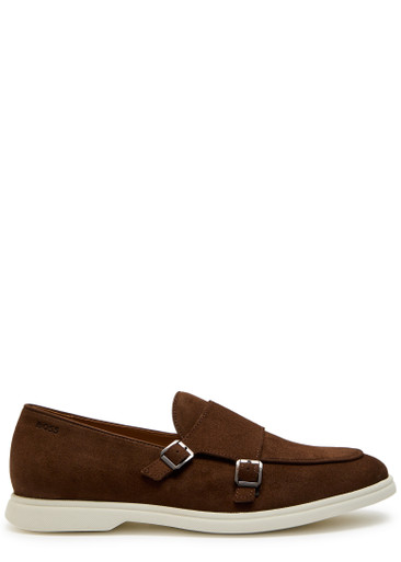 BOSS: Monk suede loafers