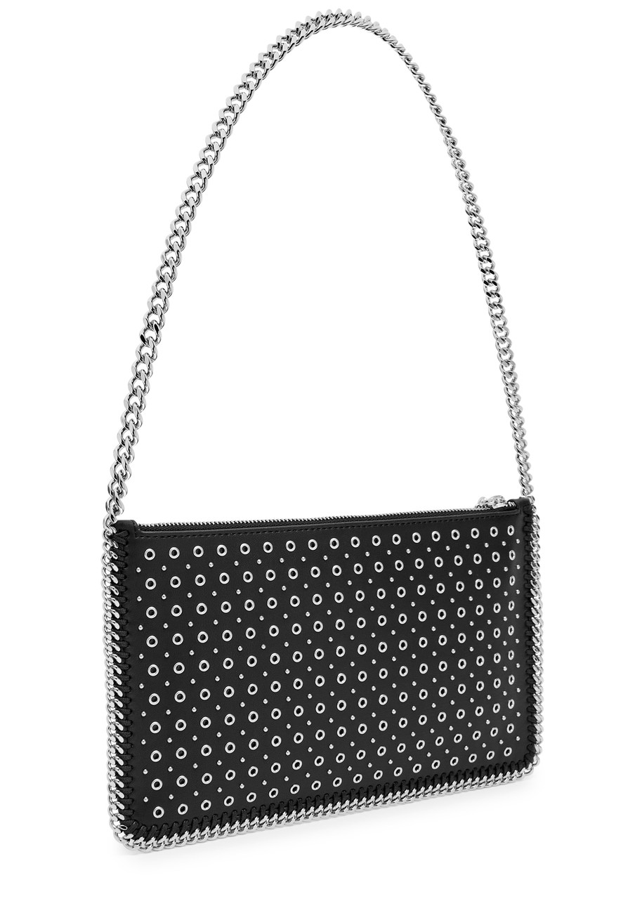 Stella Mccartney Womens Black Pochette Eyelets Faux-leather Shoulder Bag In Multi
