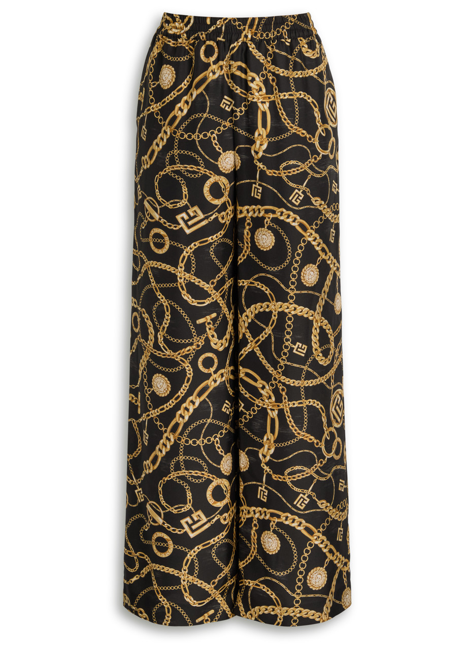 Balmain Chains Patterned Flowing Printed Trousers