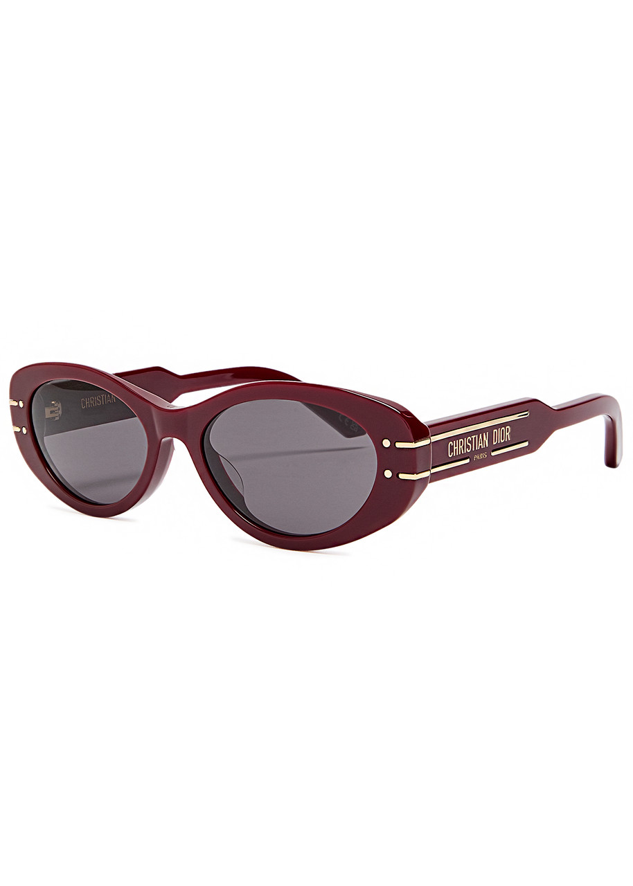 Dior Oval-frame Sunglasses - Brown Brown - One Size