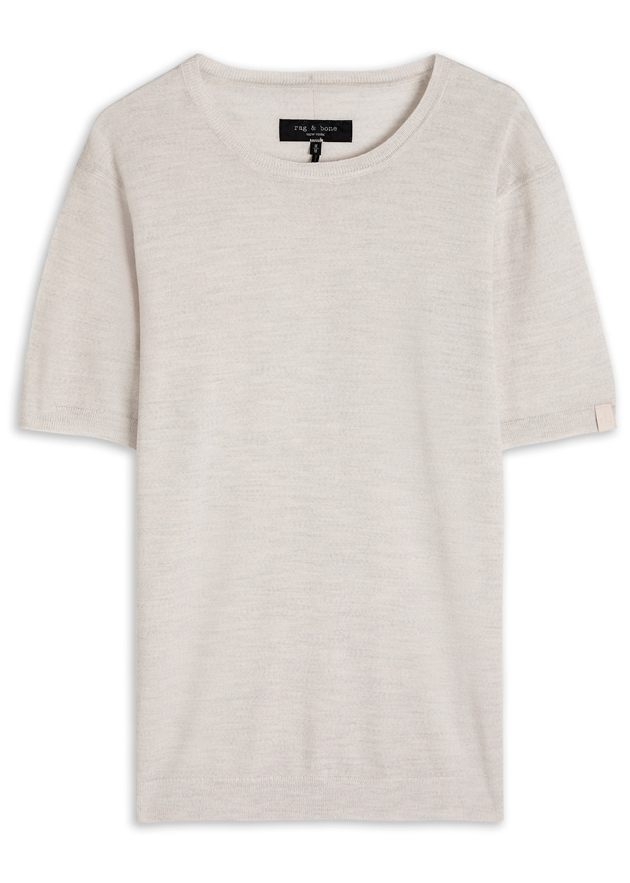 Rag & Bone Aulton Fine-knit T-shirt In Neutral
