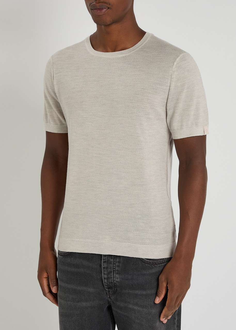 Rag & Bone Aulton Fine-knit T-shirt In Neutral