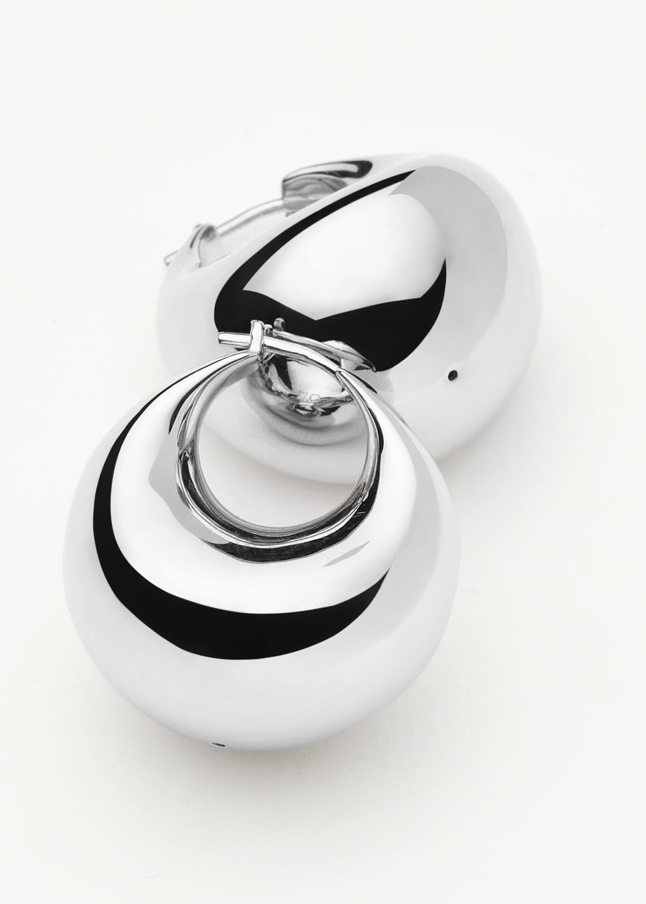 Missoma Sculptural Large Silver-plated Hoop Earrings In Metallic