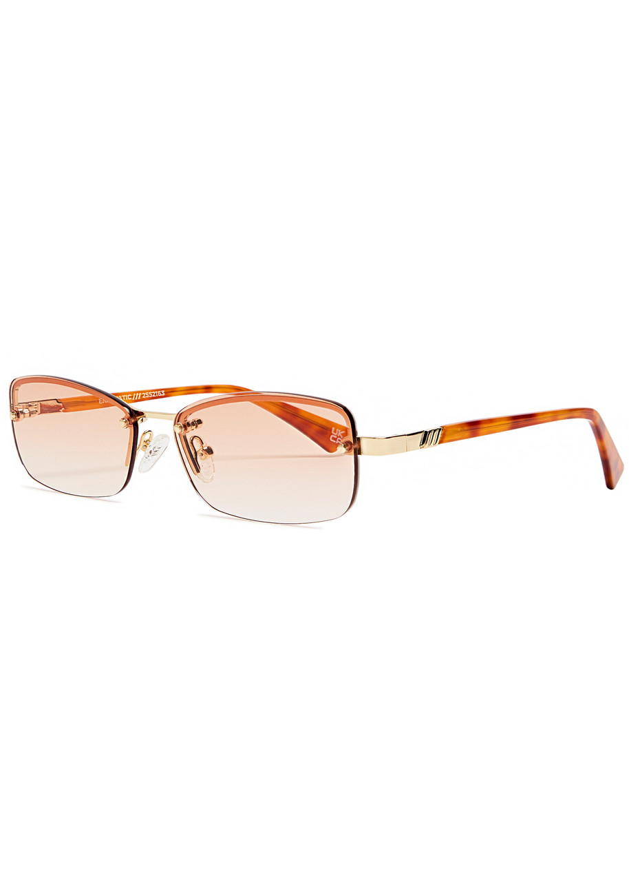 LE Specs Enigmatic Rimless Rectangle-frame Sunglasses - Gold - One Size