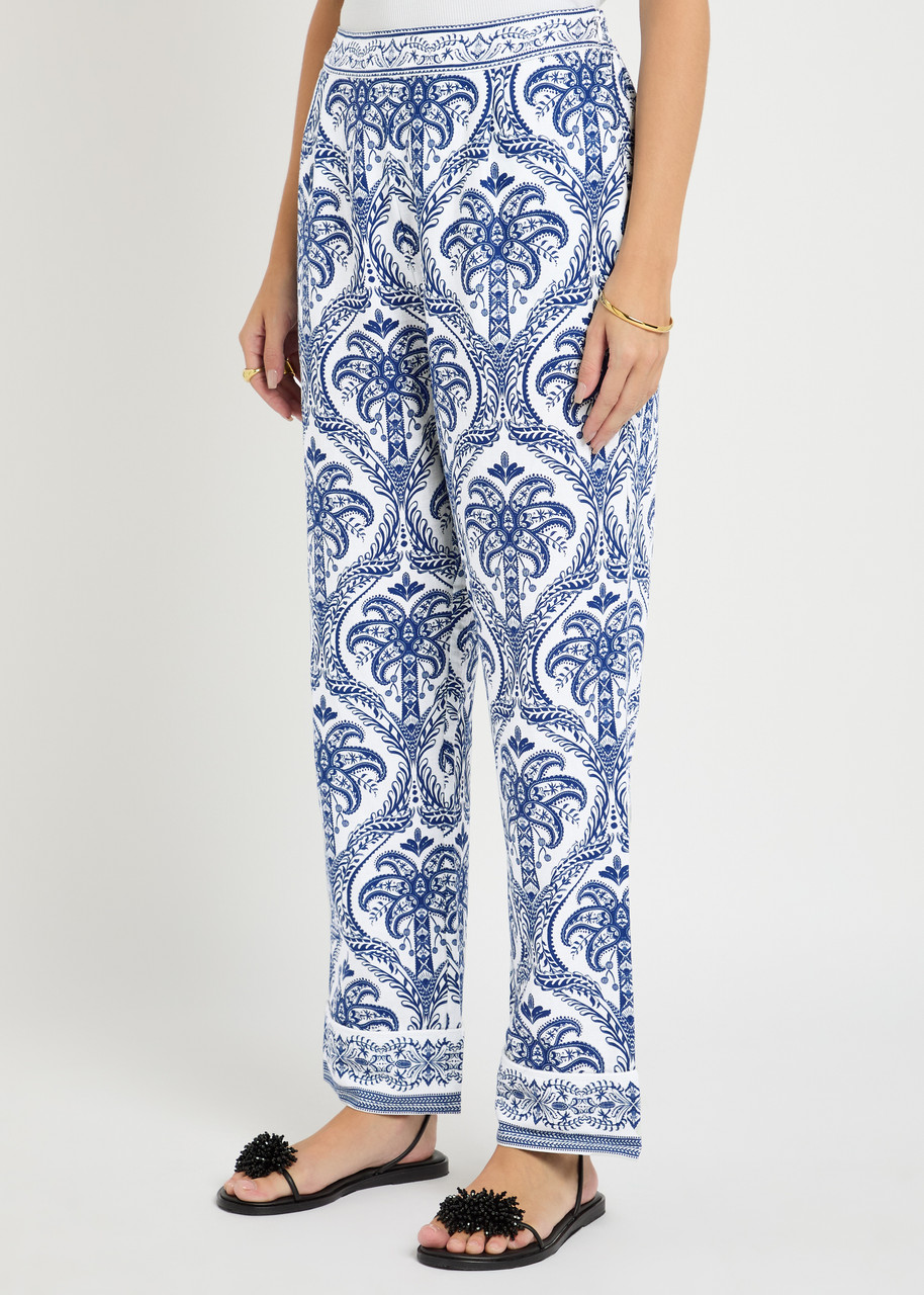 Farm Rio Tropical Printed Linen-blend Pyjama Trousers In Multi