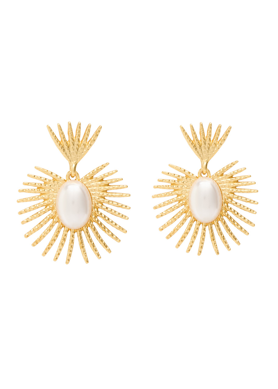 Kenneth Jay Lane Fan 22kt Gold-plated Drop Earrings - One Size