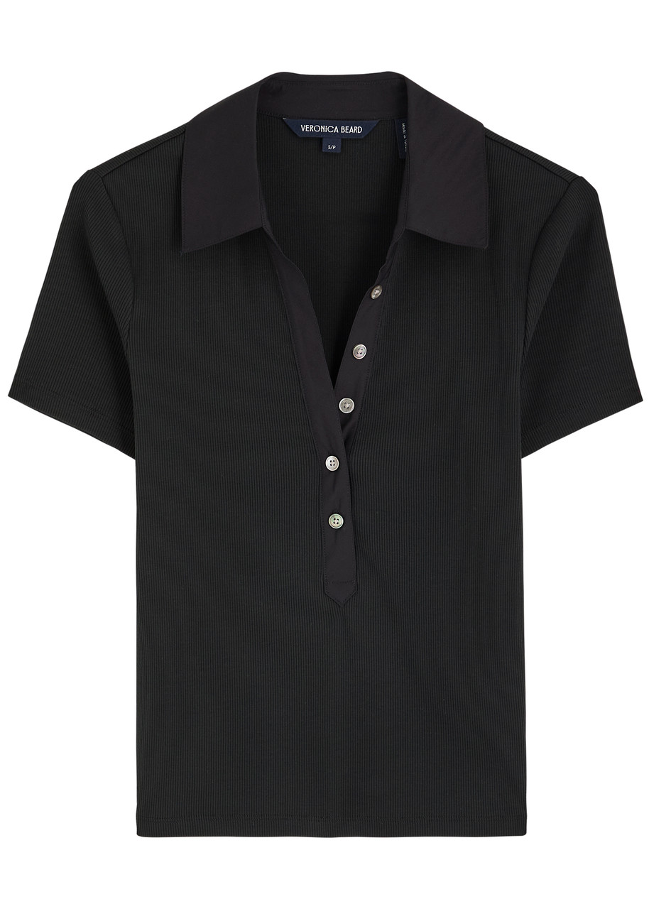 Veronica Beard Polohemd Kearney Aus Einem Baumwollgemisch In Black