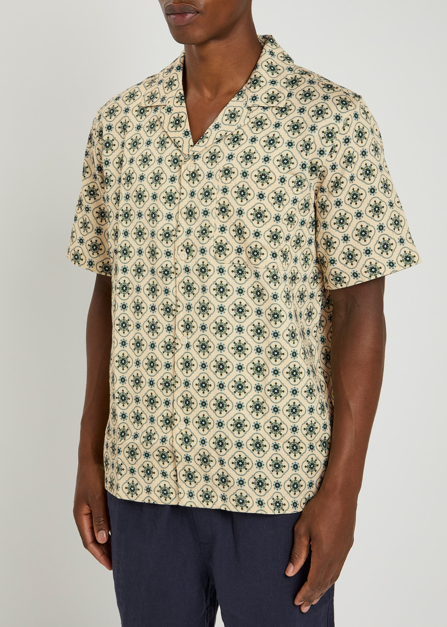 Les Deux Lukas Aop Tapestry Shirt Ivory In Multi