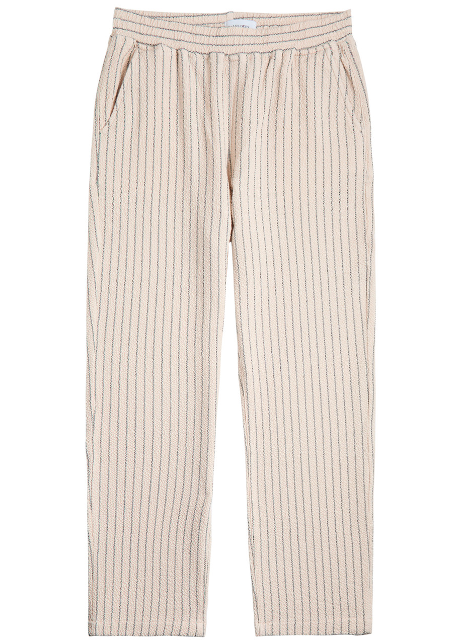 Les Deux Houston Structured Cotton-blend Trousers In Pink