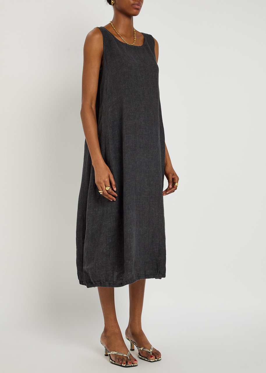 Eileen Fisher Lantern Linen Midi Dress