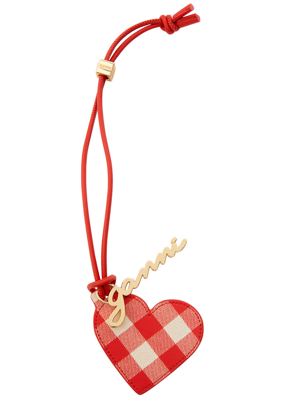Ganni Bou Heart Mirror Leather Keyring