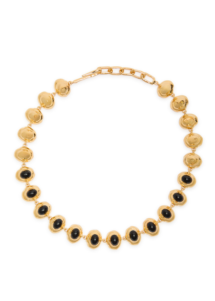 Joanna Laura Constantine Statement 18kt Gold-plated Choker In Black