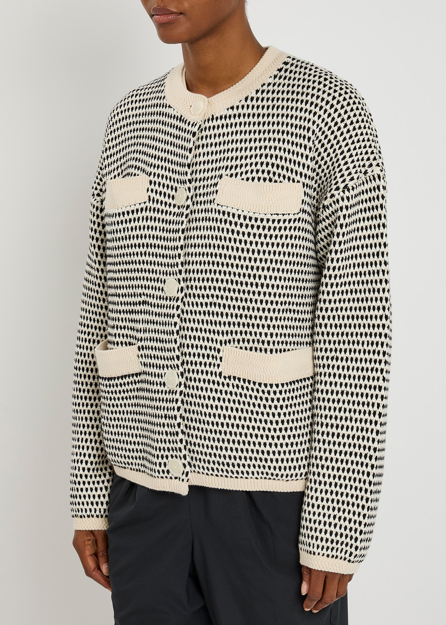  Varley Tidewell Textured Knit Jacket - Cream - Xs (uk6 / Xs) 