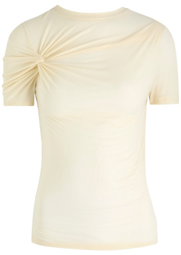 AGOLDE Lissa twisted stretch-jersey T-shirt | Harvey Nichols
