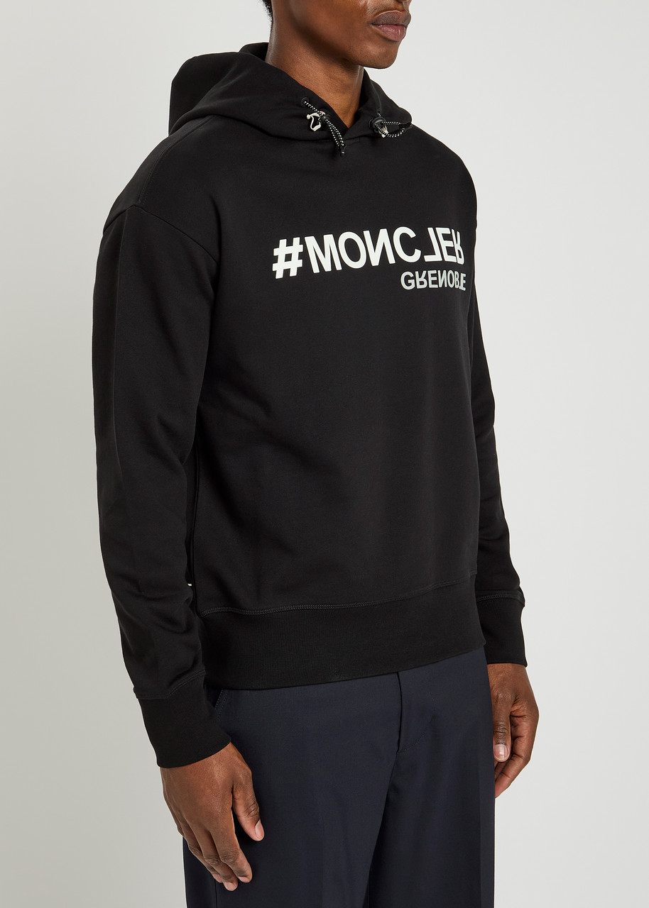 Moncler Grenoble Logo Cotton Hoodie In Black