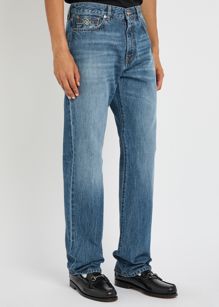 Versace Jeans With Belt Loops In Blue
