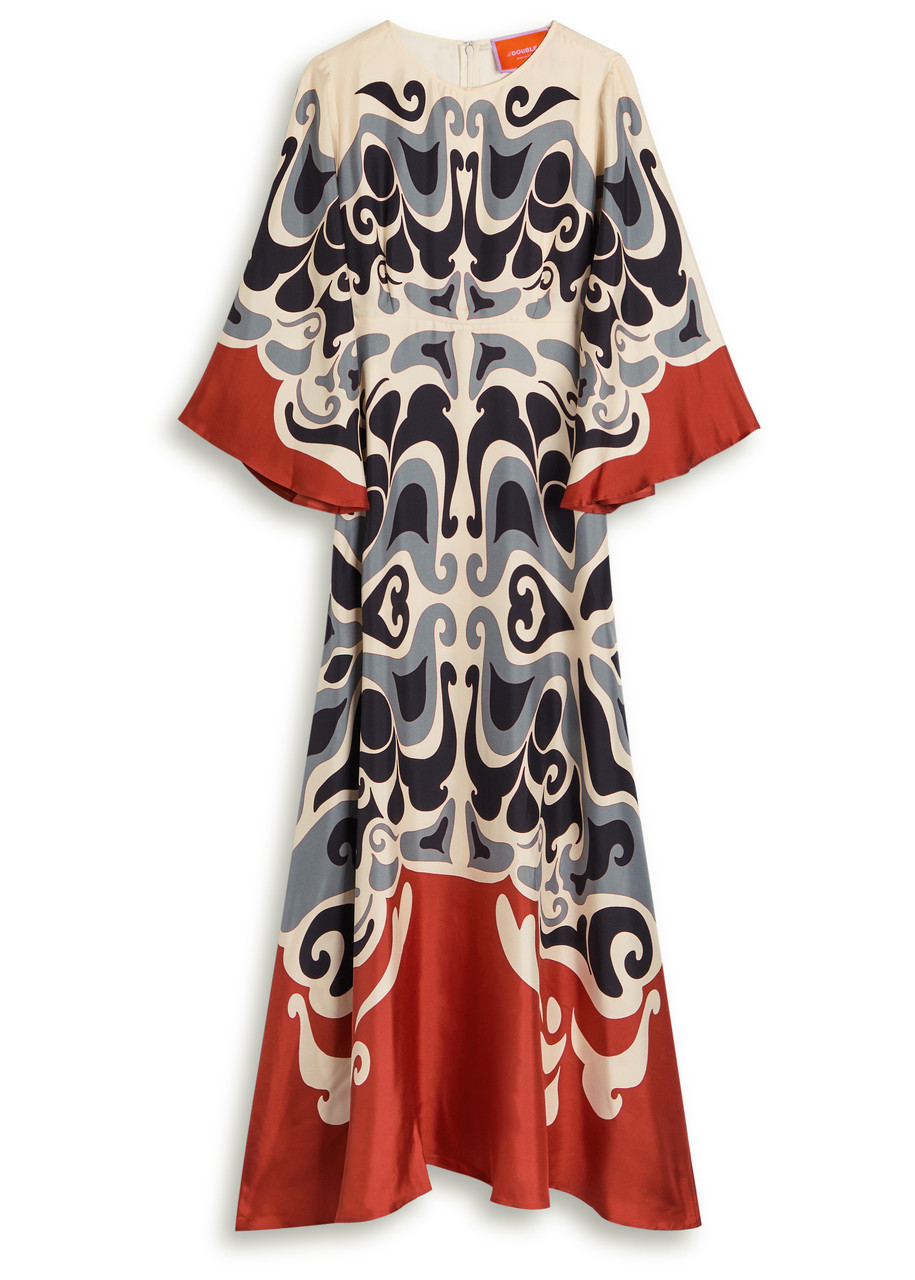 La Doublej La Double J Sorella Printed Silk-twill Maxi Dress