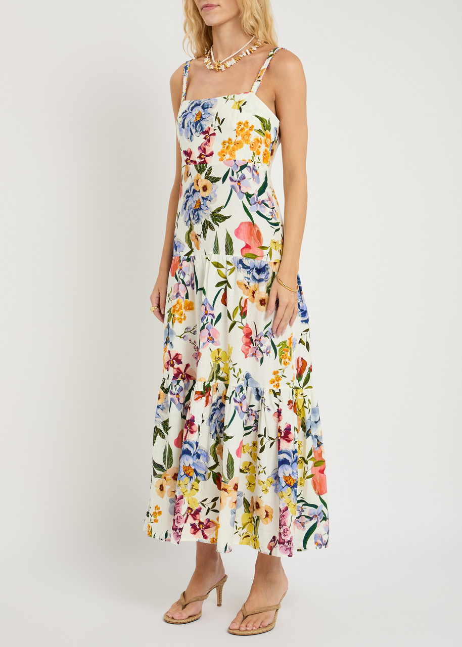 Farm Rio Greek Garden Sleeveless Maxi Dress Greek Garden Off-white