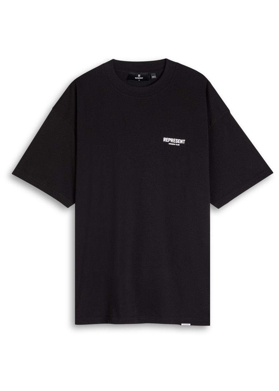 Represent Owners Club Logo Printed Crewneck T-shirt In Black