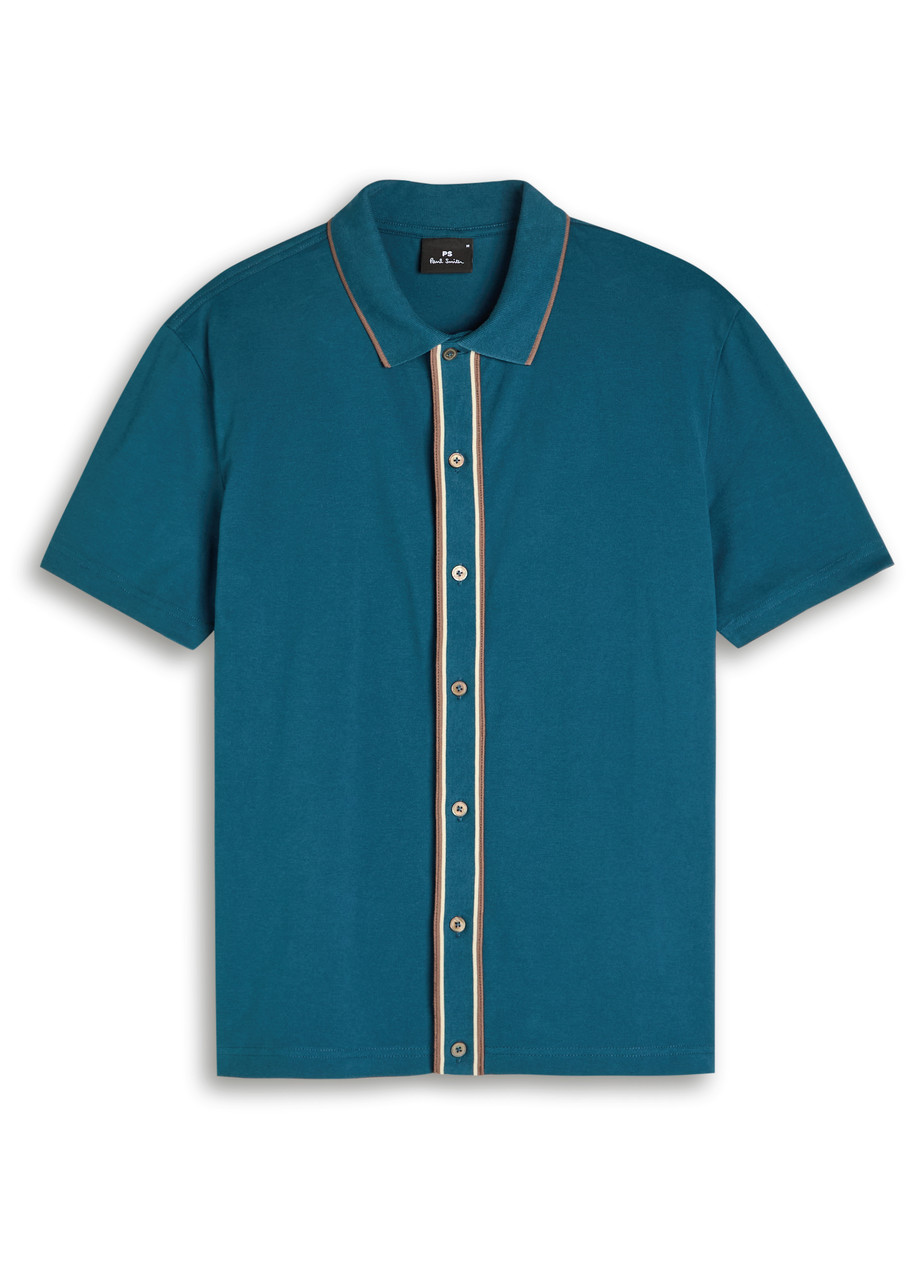 Ps By Paul Smith Ps Paul Smith Button Front Cotton Polo Shirt