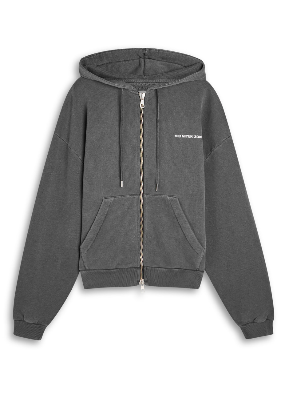 Mki Miyuki Zoku Uniform Logo Hooded Cotton-blend Sweatshirt In Gray