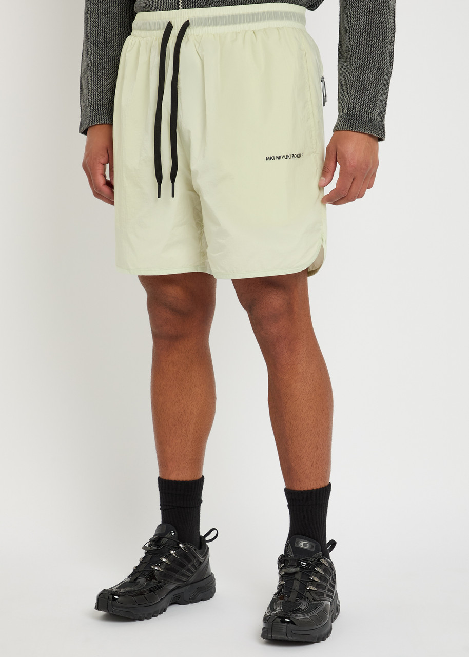 Mki Miyuki Zoku Active Logo-print Shell Shorts In White