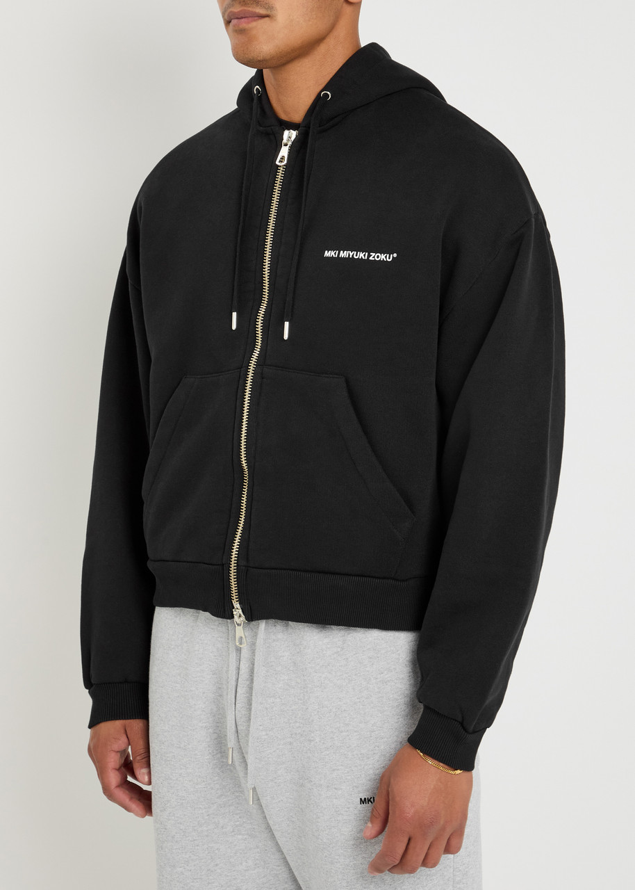 Mki Miyuki Zoku Uniform Logo Hooded Cotton-blend Sweatshirt In Black