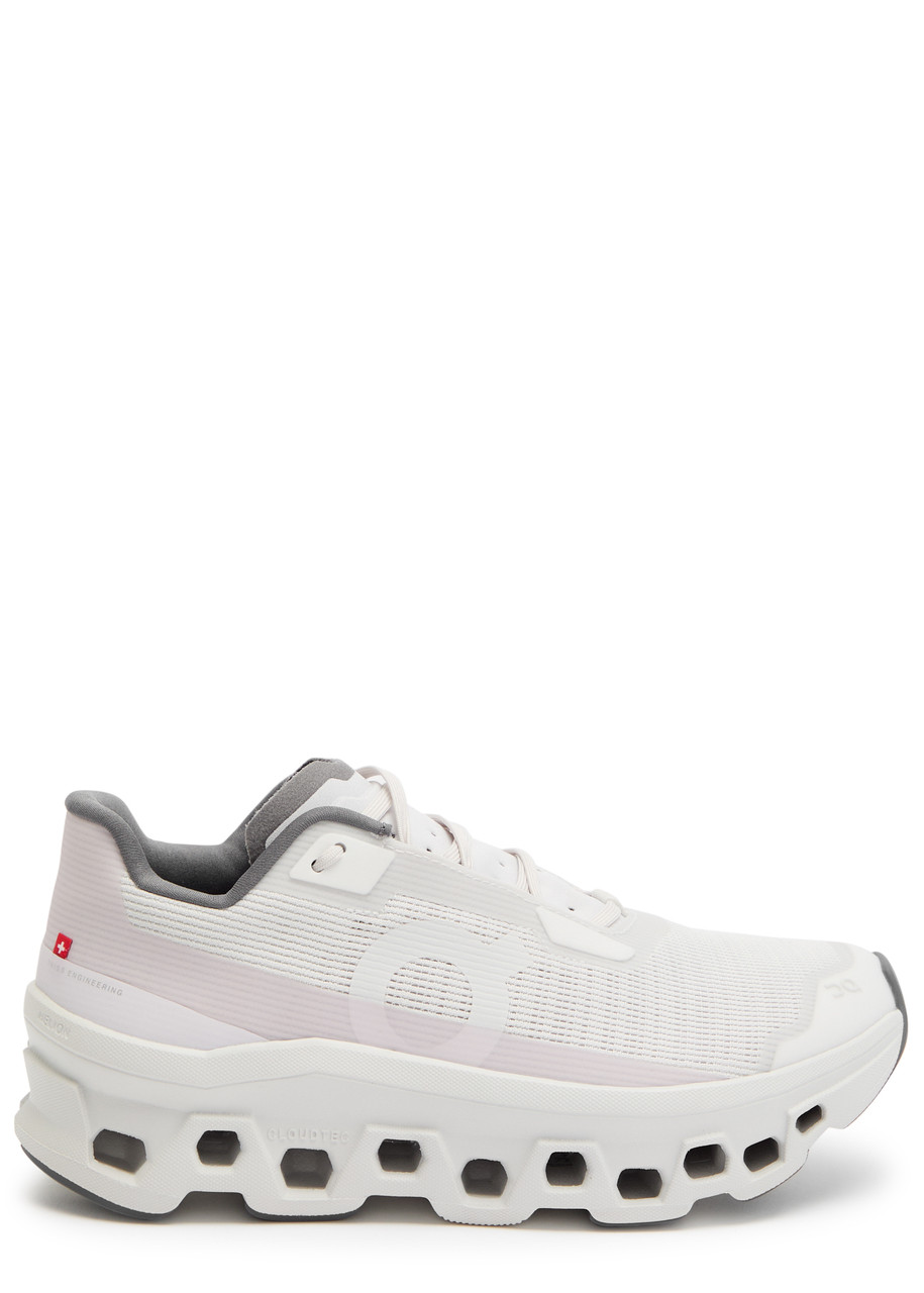 On Lightweight Grey Sneakers With Breathable Upper In White