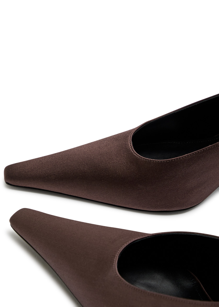  Victoria Beckham 75 Satin Pumps - Brown 