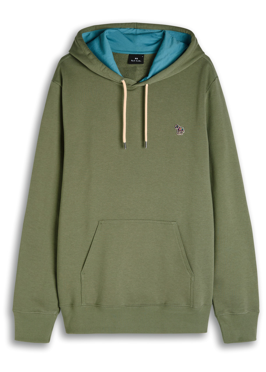 Ps By Paul Smith Ps Paul Smith Logo-appliqué Hooded Cotton Sweatshirt In Green