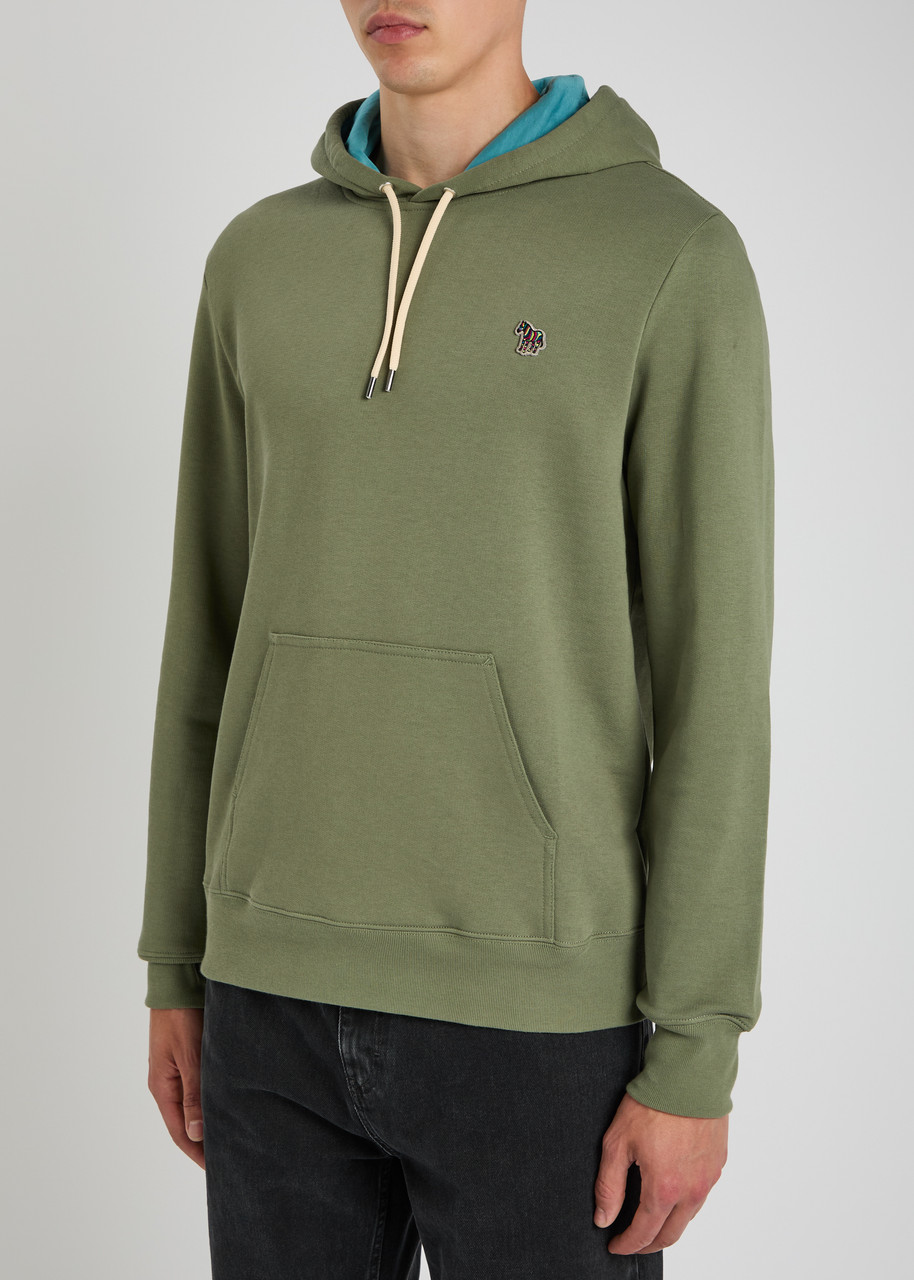 Ps By Paul Smith Ps Paul Smith Logo-appliqué Hooded Cotton Sweatshirt In Green