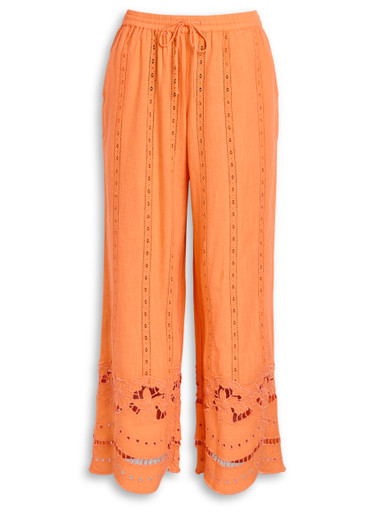 DAMSON MADDER Martina embroidered cotton-blend trousers | Harvey