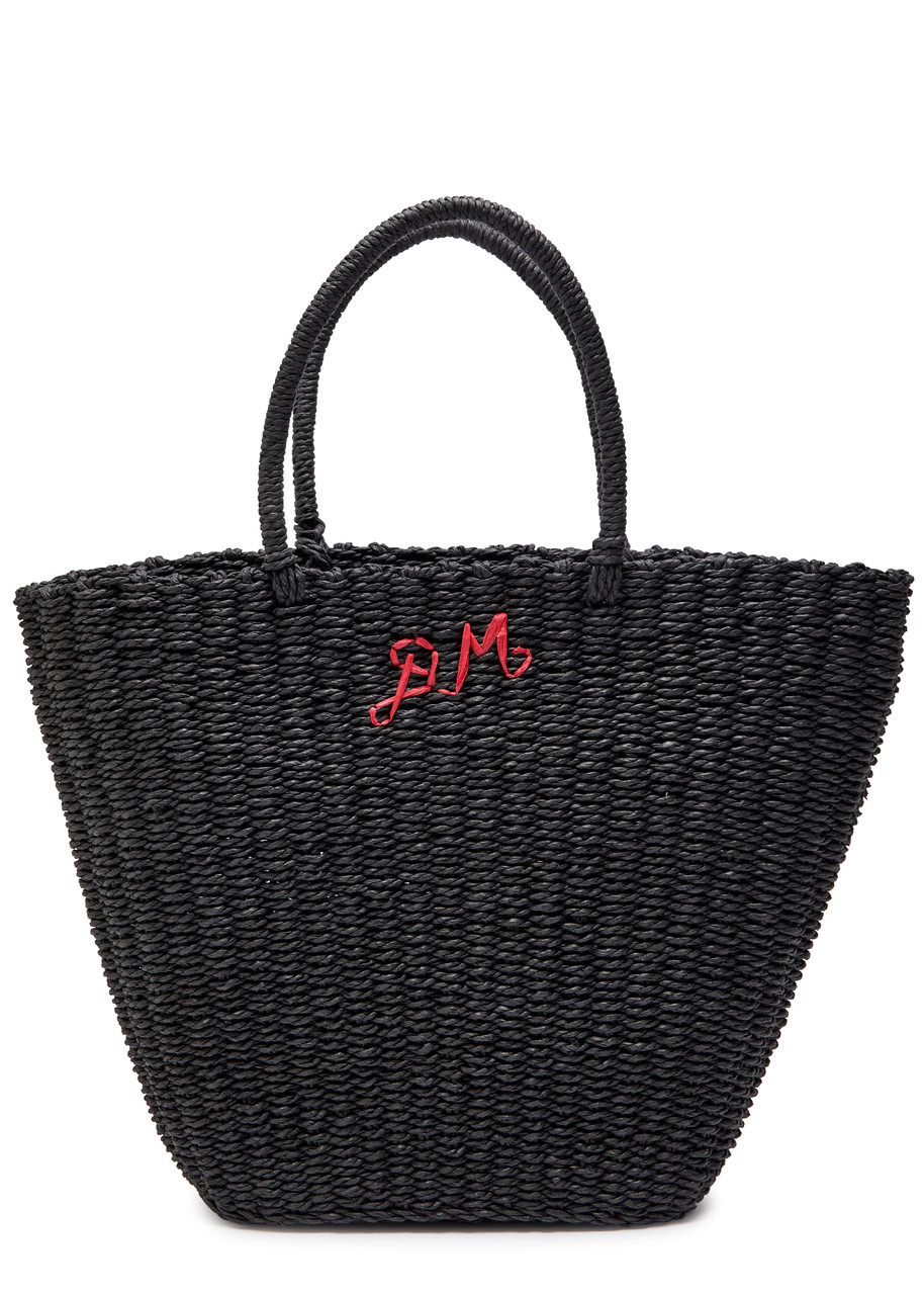 Damson Madder Logo Straw Tote Bag