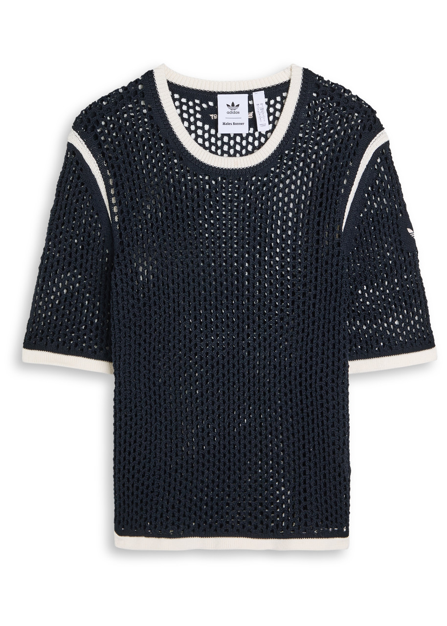 Adidas Originals Adidas X Wales Bonner X Wales Bonner Open-knit T-shirt In Black