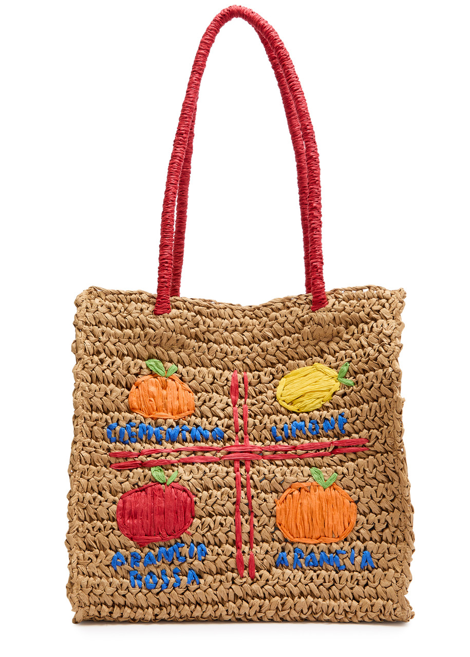 Damson Madder Fruity Raffia Tote Bag