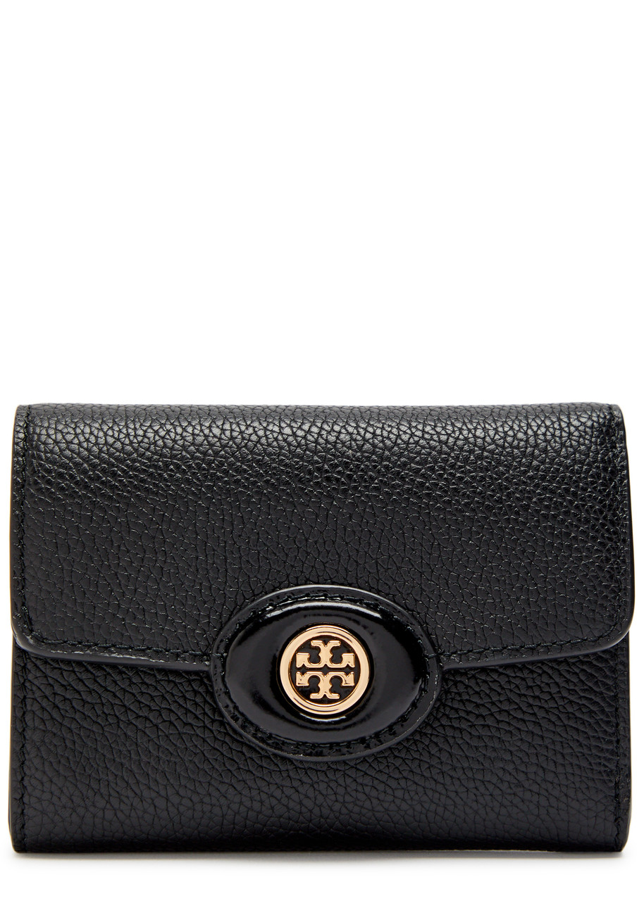 Tory Burch Robinson Grained Leather Wallet - Black - One Size