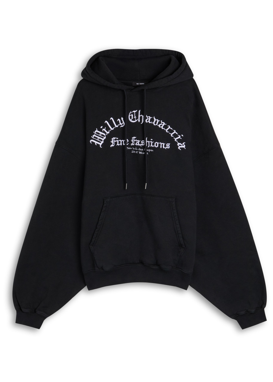 Willy Chavarria Hooded Cotton Sweatshirt In Black