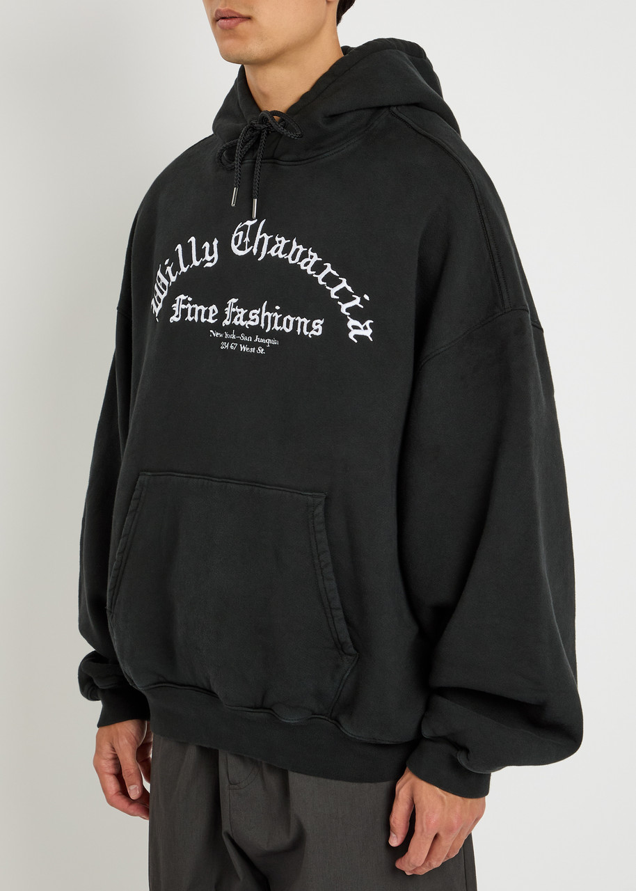 Willy Chavarria Hooded Cotton Sweatshirt In Black