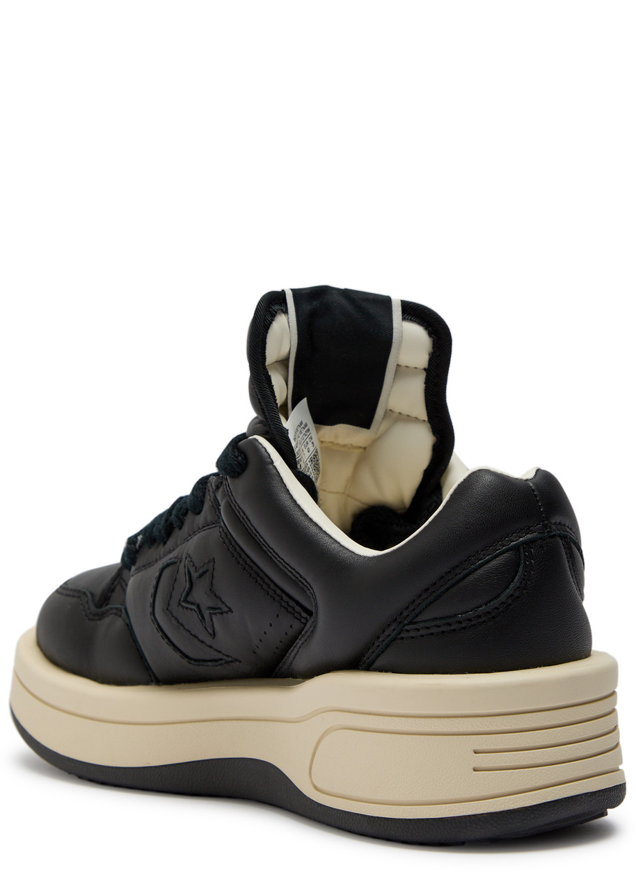 Rick Owens X Converse Drkshdw Padded Leather Sneakers In Black
