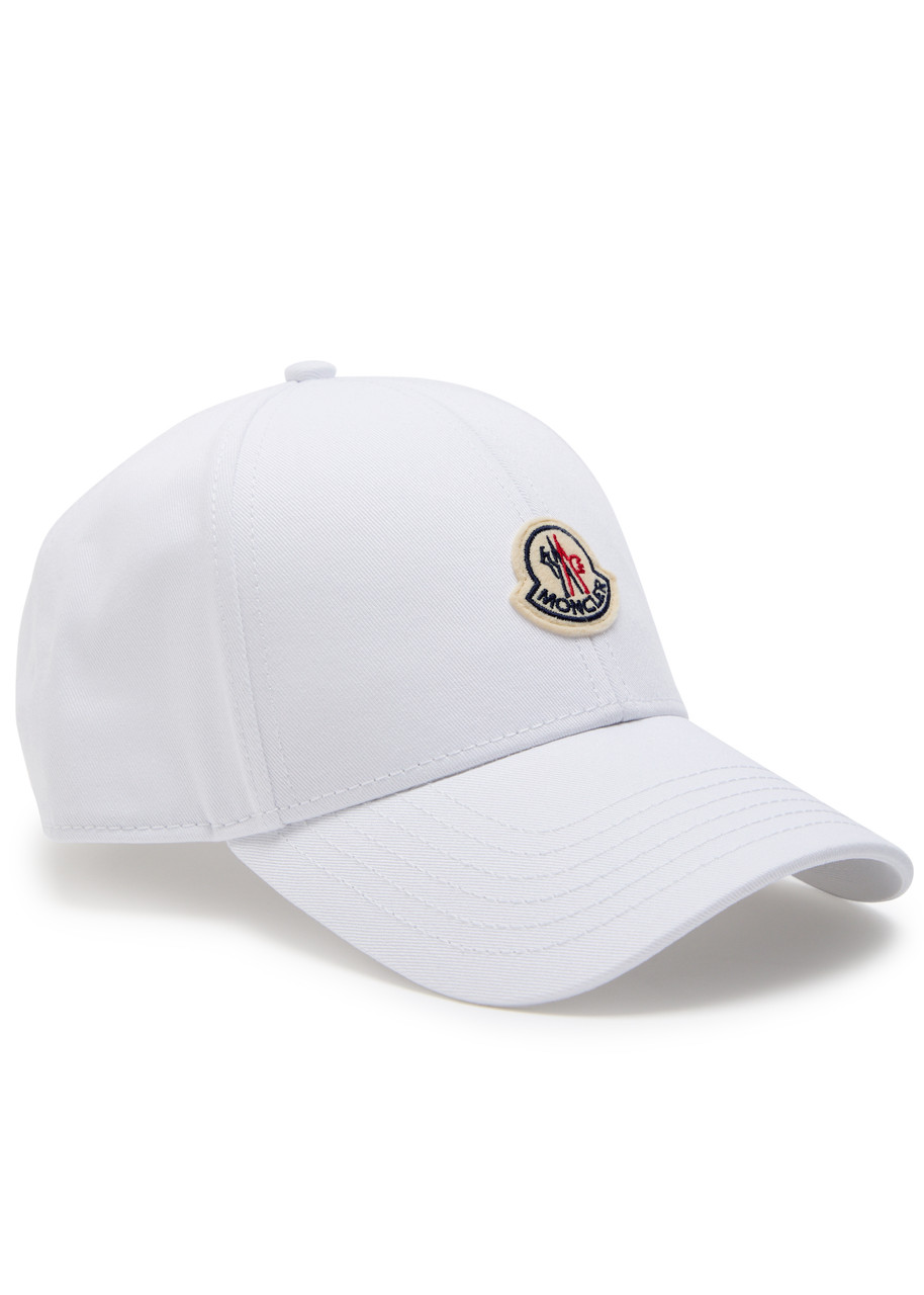 Moncler Mens Logo-patch Cotton Baseball Cap Natural In White