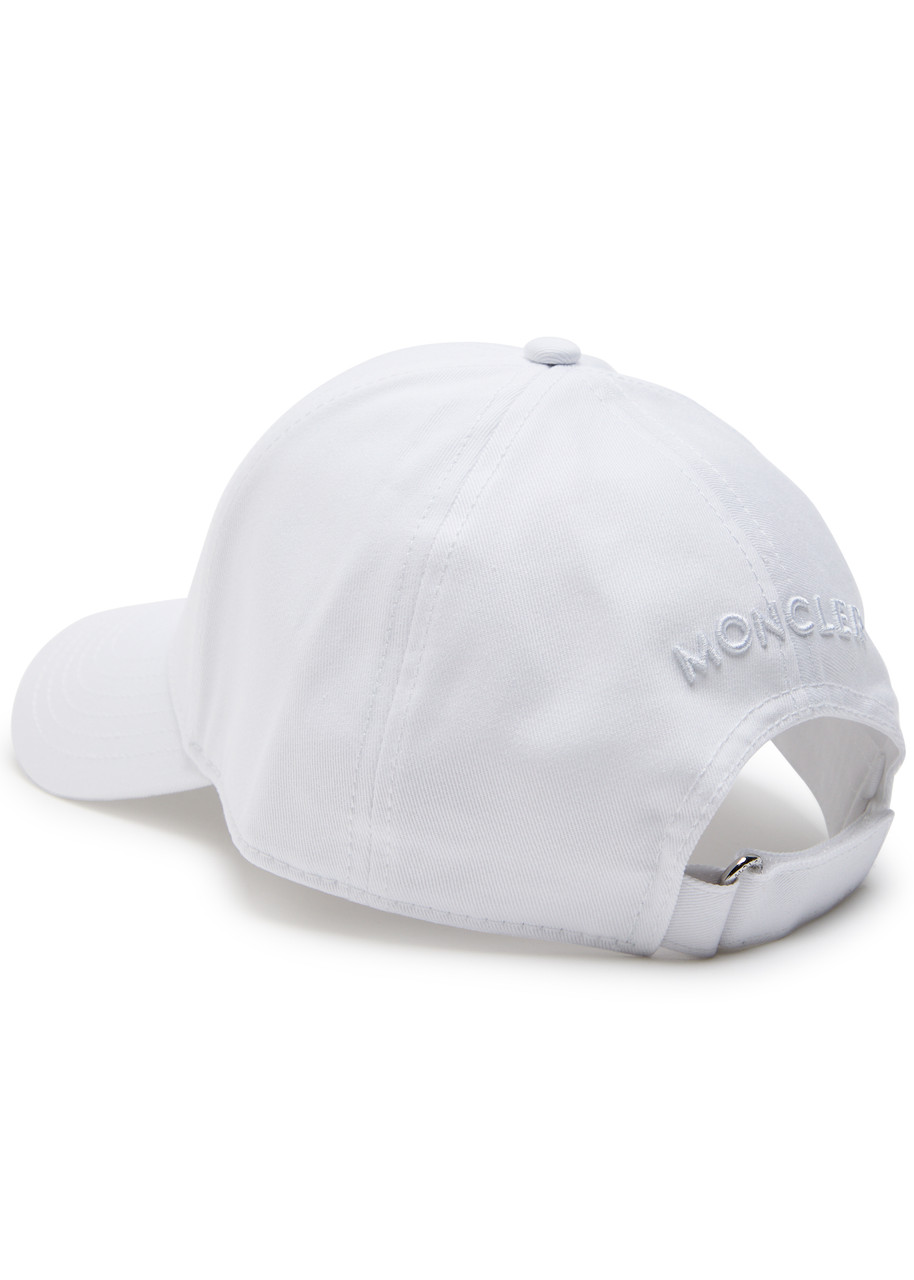 Moncler Mens Logo-patch Cotton Baseball Cap Natural In White