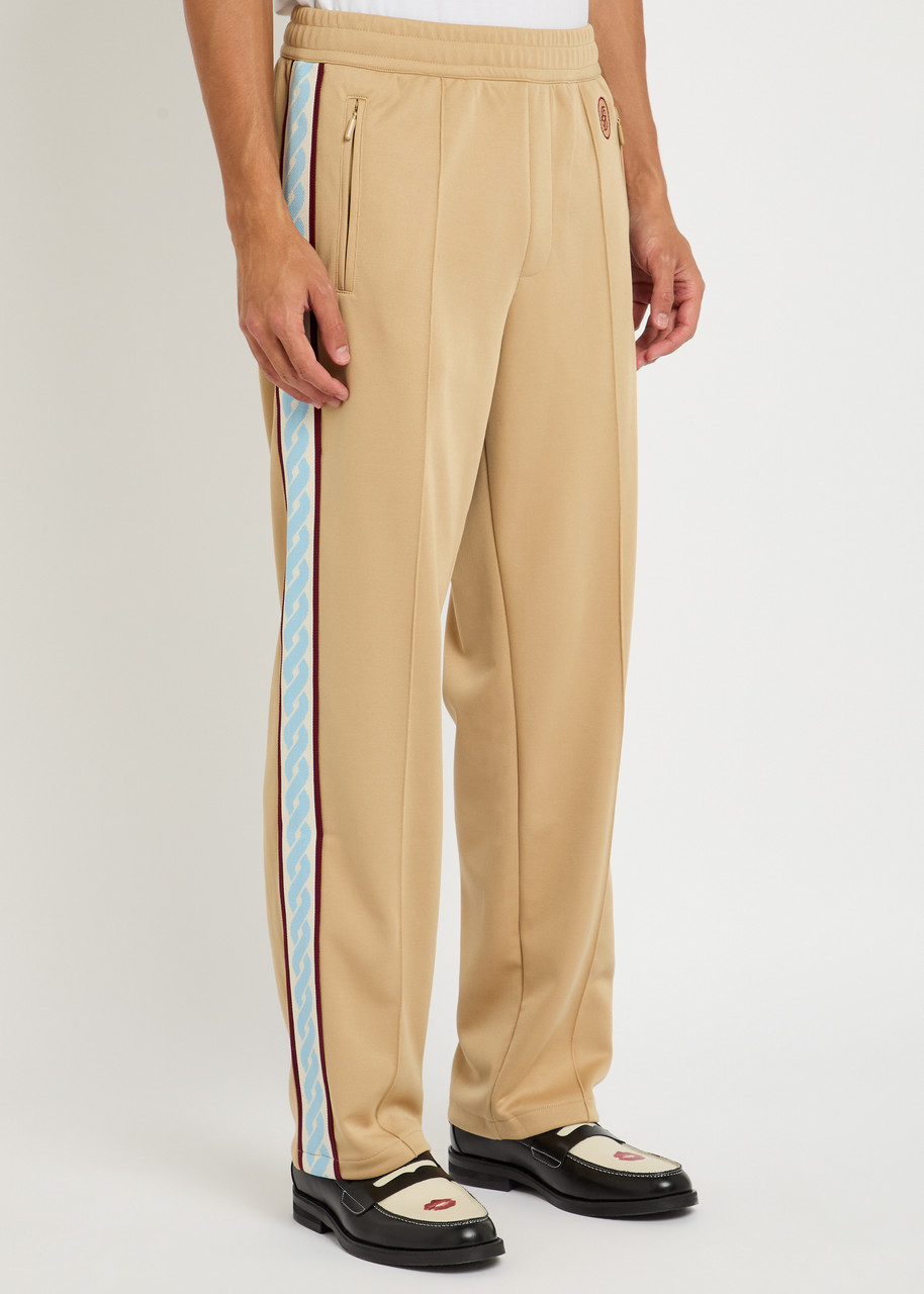 Drôle De Monsieur Le Pantalon Survetement Satin-jersey Track Pants In Brown