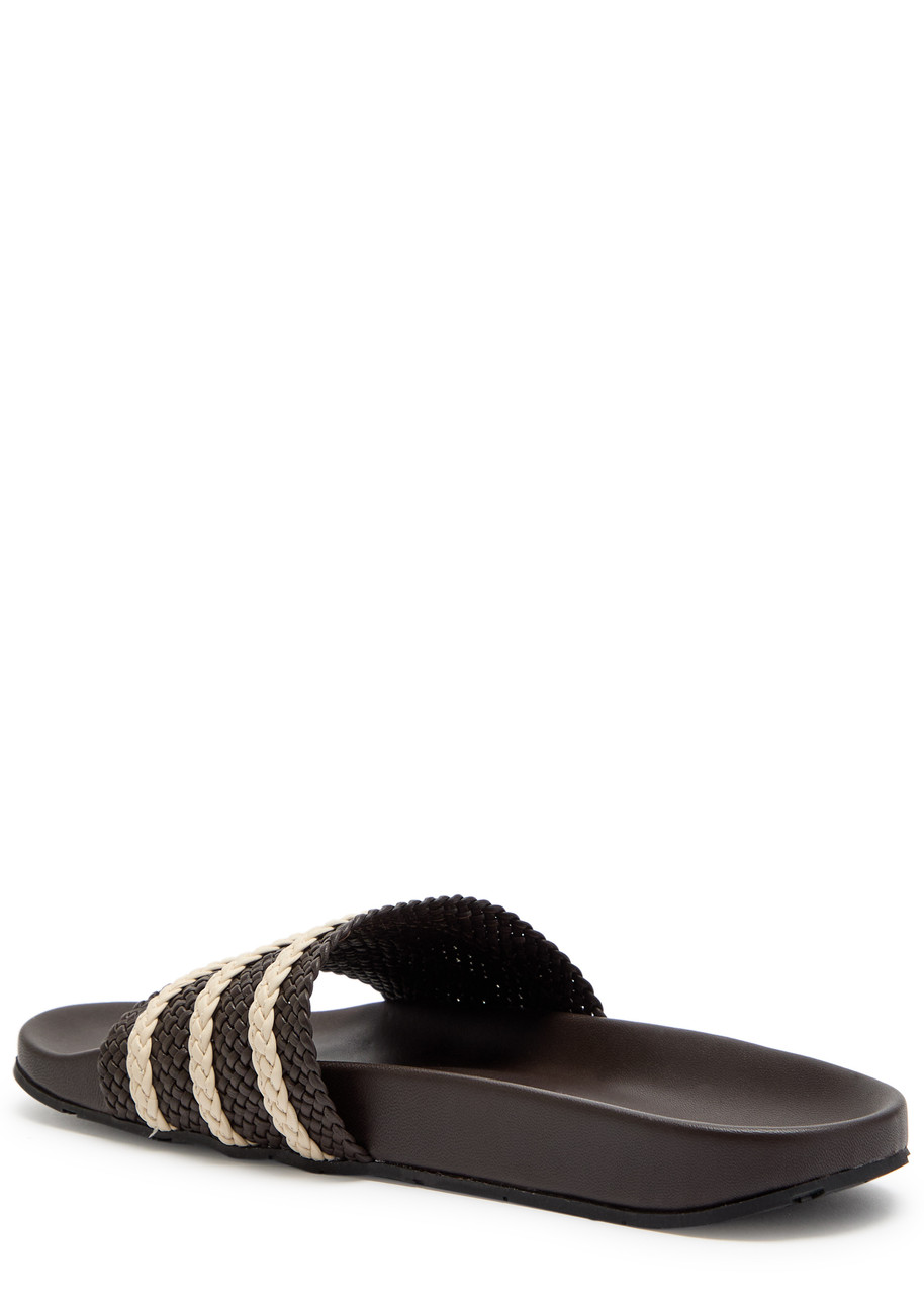 Adidas Originals Adidas X Wales Bonner X Wales Bonner Adilette Leather Sliders In Black