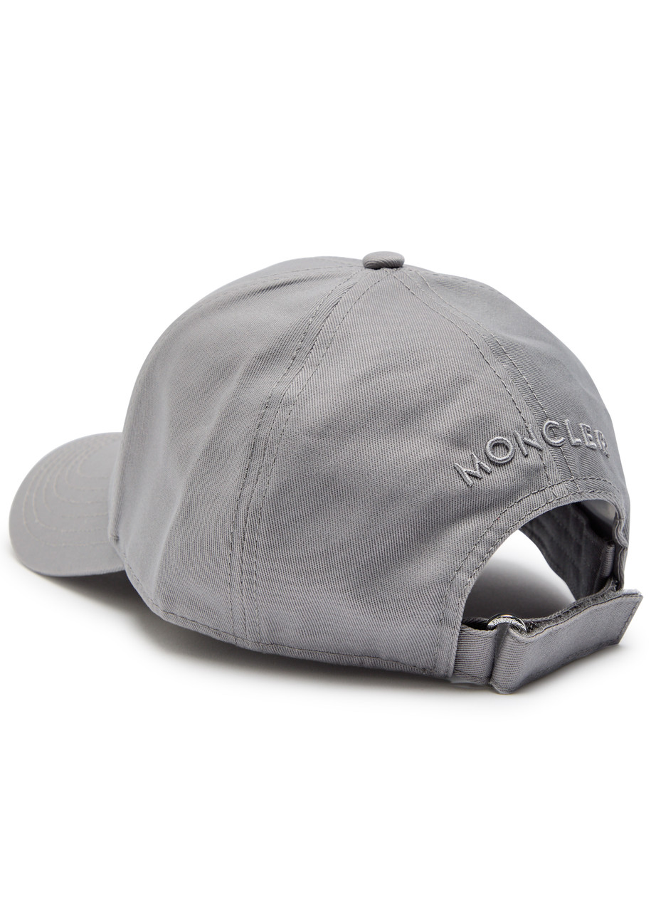 Moncler Grey Cotton Gabardine Baseball Cap In Gray