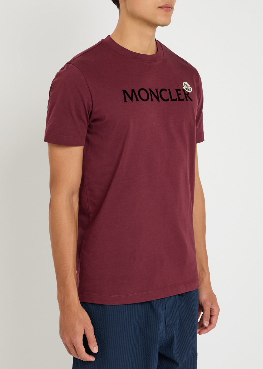 Moncler Mens Miscellaneous Flocked-logo Badge Short-sleeve Cotton-jersey T-shirt Xxl In Red
